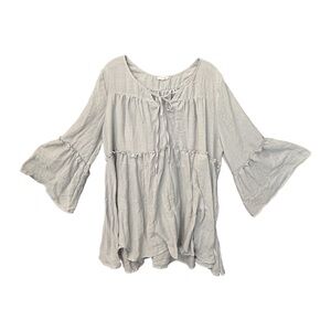 Easel Women's Light Green Flowy Blouse, Size L